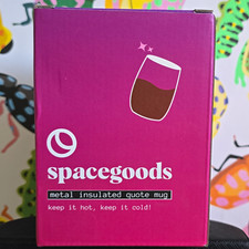 Spacegoods Stainless Steel Insulated Travel Mug 420ml Black Slide Lock Lid