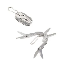Polished 6-in-1 Mini Stainless Steel Multitool Pliers Professional Multi Tool...