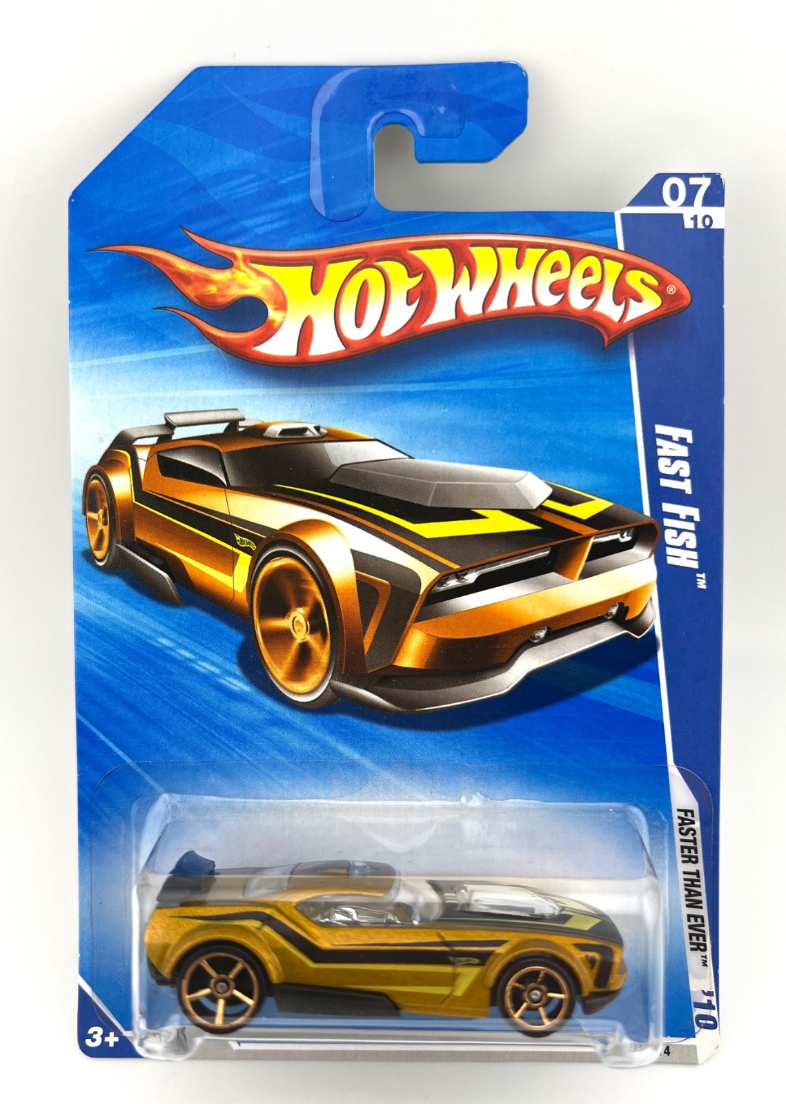 Hot Wheels 2010 Faster Than Ever 7/10 - FAST FISH Gold w Gold Spokes #133/214