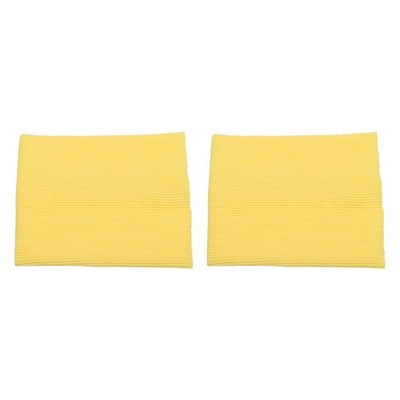 2pcs 10x9cm Elastic Cuffs Ribbed Trim Fabric Knit Stretch Band Lemon Yellow