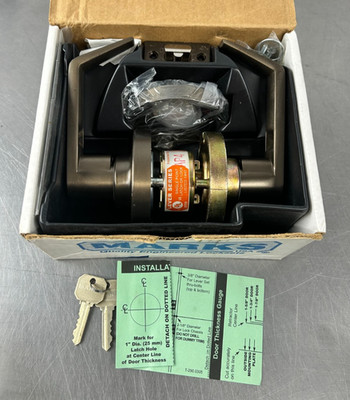 Marks USA Door Lock Leverset - 195AB / US10B Rubbed Bronze 2 3/4'' New Open Box