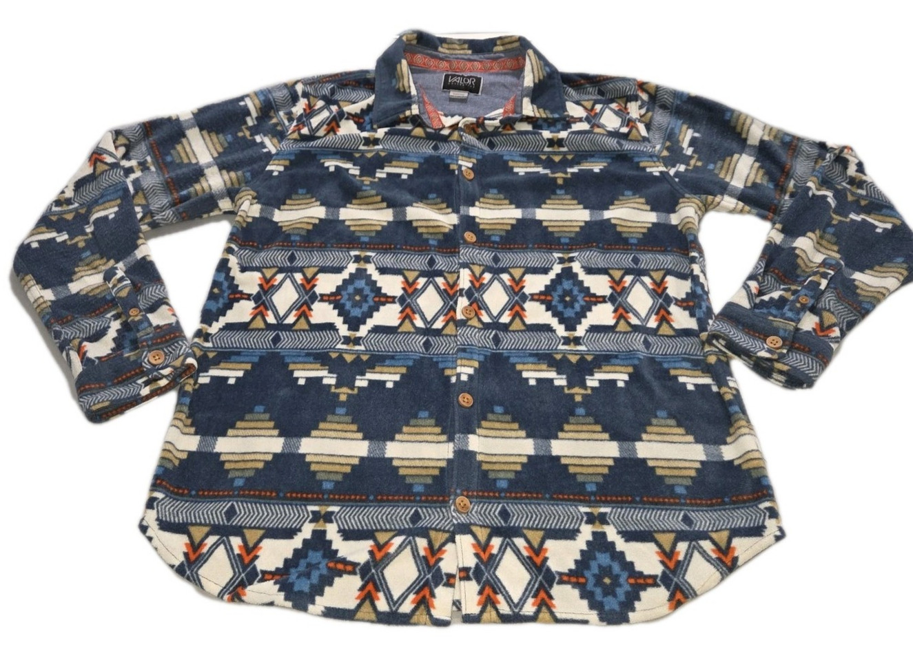 Valor Soft Fleece Button Up Aztec Pattern Long Sl… - image 3