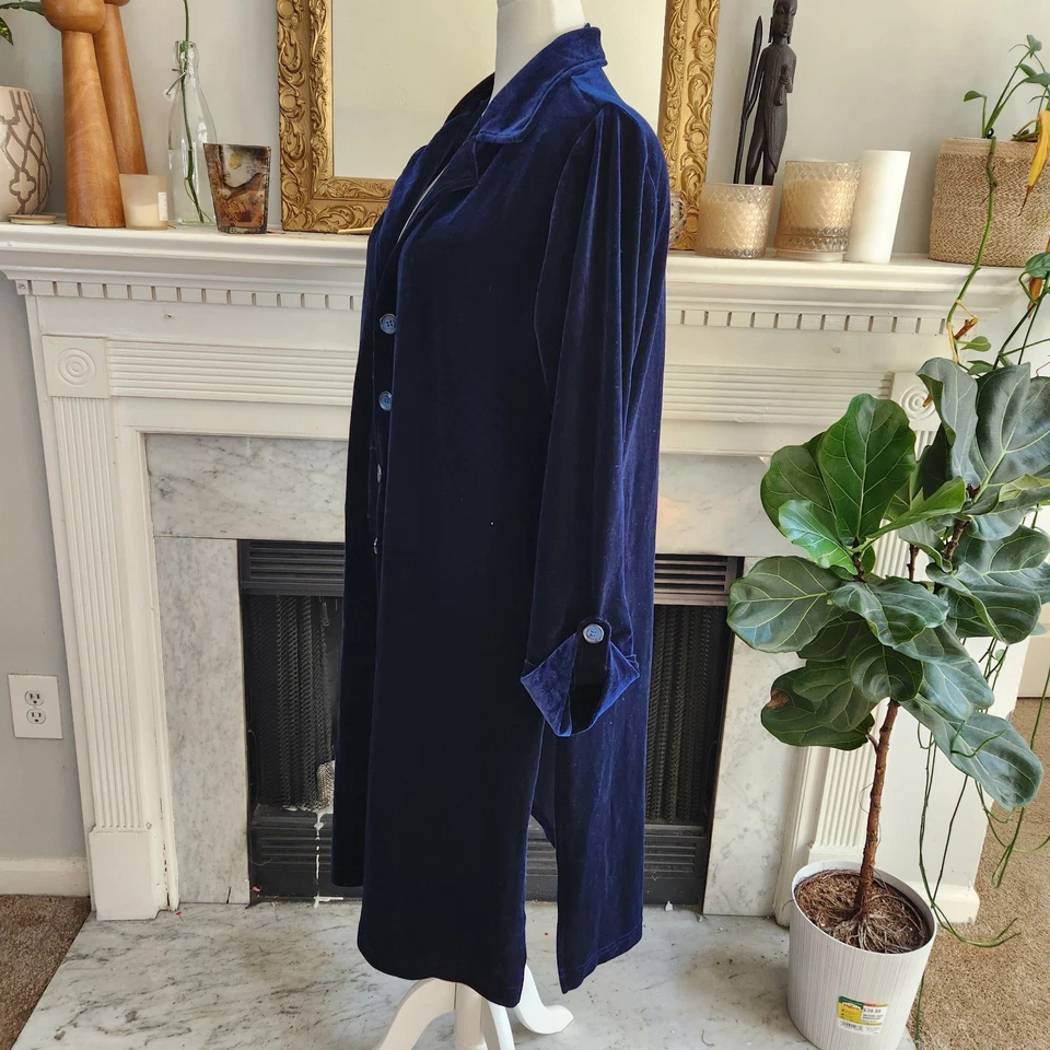 Туника на пуговицах Coldwater Creek Blue Velvet Whimsigoth Witchy размер 22 - Изображение 2 из 4