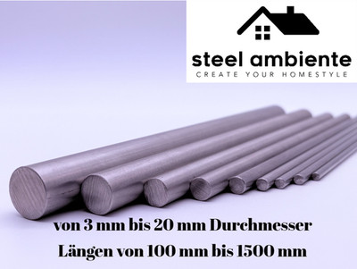 Edelstahlrundeisen 1.4301, V2A Edelstahl rostfrei, Rundstab, Rundeisen, 3-20 mm