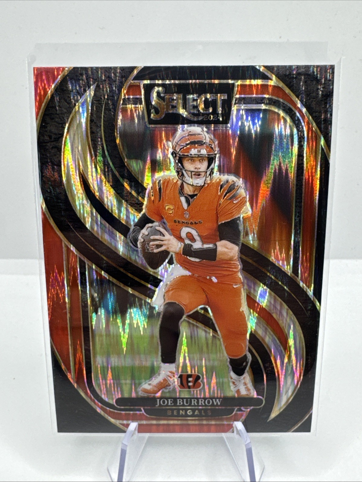 Joe Burrow 2024 Panini Select #127 Premier Level Black & Red Shock Prizm