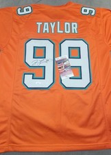 Jason Taylor #99 Autographed Signed Auto Orange Jersey Miami Dolphins JSA COA