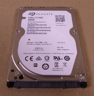 Seagate 2.5'' Video HDD 500GB SATA  ST500VT001 Hard Drive 5.4K 32MB 1K6142-160