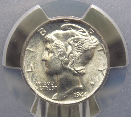1944 "D" Mercury SILVER Dime 10c PCGS MS66 FB #006 *FULL BANDS* Gem BU ECC&C Inc