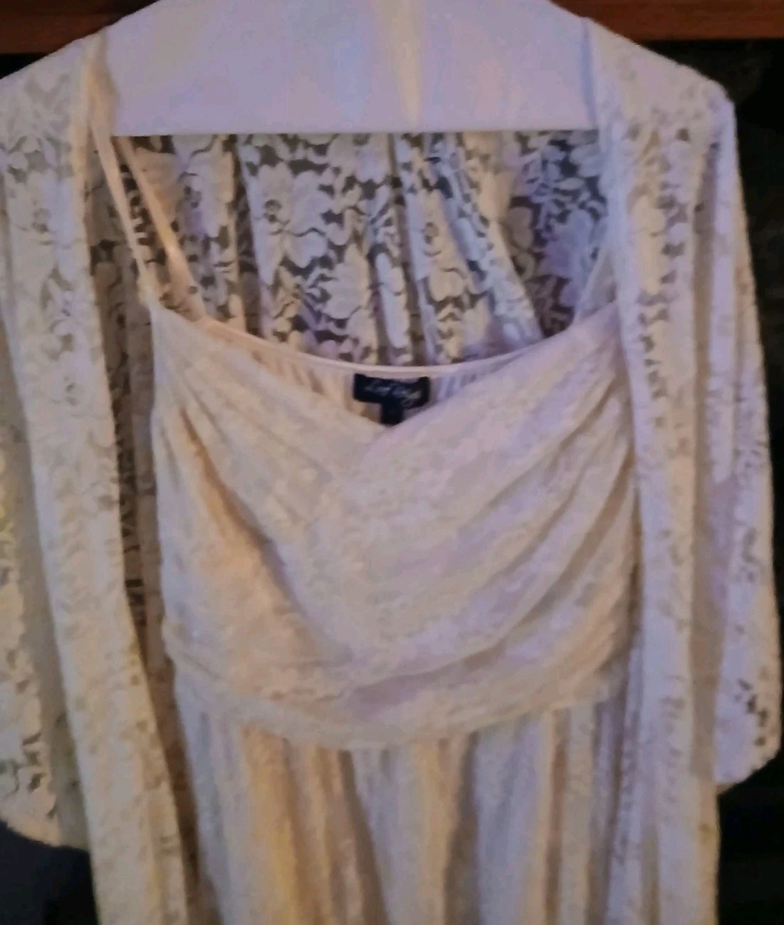 OFF WHITE Abito Love Reign foderato con scialle bianco sporco basso alto XL