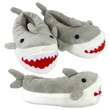 Kids Shark Slippers by Slipper Snob Soft Plush Novelty Slippers for Gift