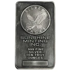 10-oz Sunshine Mint .999 Fine Silver Bar Secondary Market