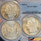 1879 S Morgan Silver Dollar PCGS MS63, Brilliant Uncirculated Bright White C8541