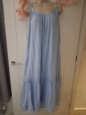 White Lable pale blue adjustable straps lined summer holiday dress size 16