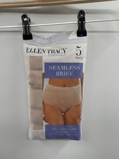 Ellen Tracy Essentials Underwear Womens L Sunbeige Stretch Seamless Brief 5-Pack