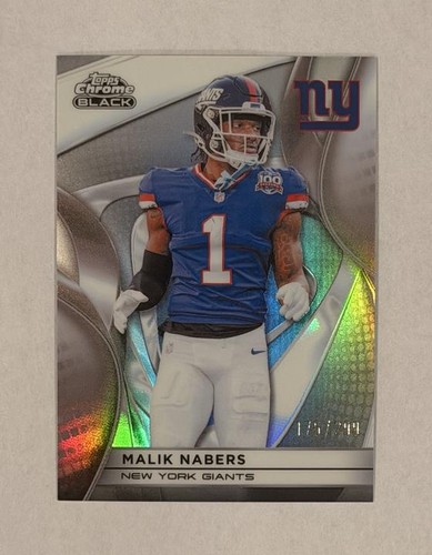 2025 Topps Chrome Black Malik Nabers Refractor /299 #73 Giants