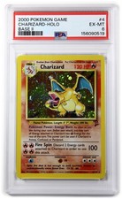 2000 PSA EX MT 6 Pokemon Set Base 2 4/130 Charizard Holo Card #62832B
