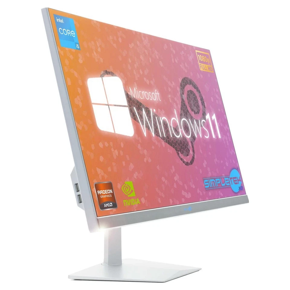 All in One i5 27" Win11 8GB 240GB GPU GT710 1GB PC Computer Editing Gaming - Image 3 of 4