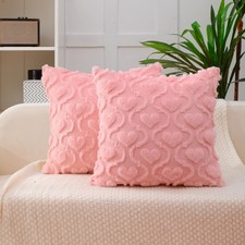 Valentines Day Throw Pillow Covers 18x18 Set of 2 Pink Heart Love Cute Couch ...