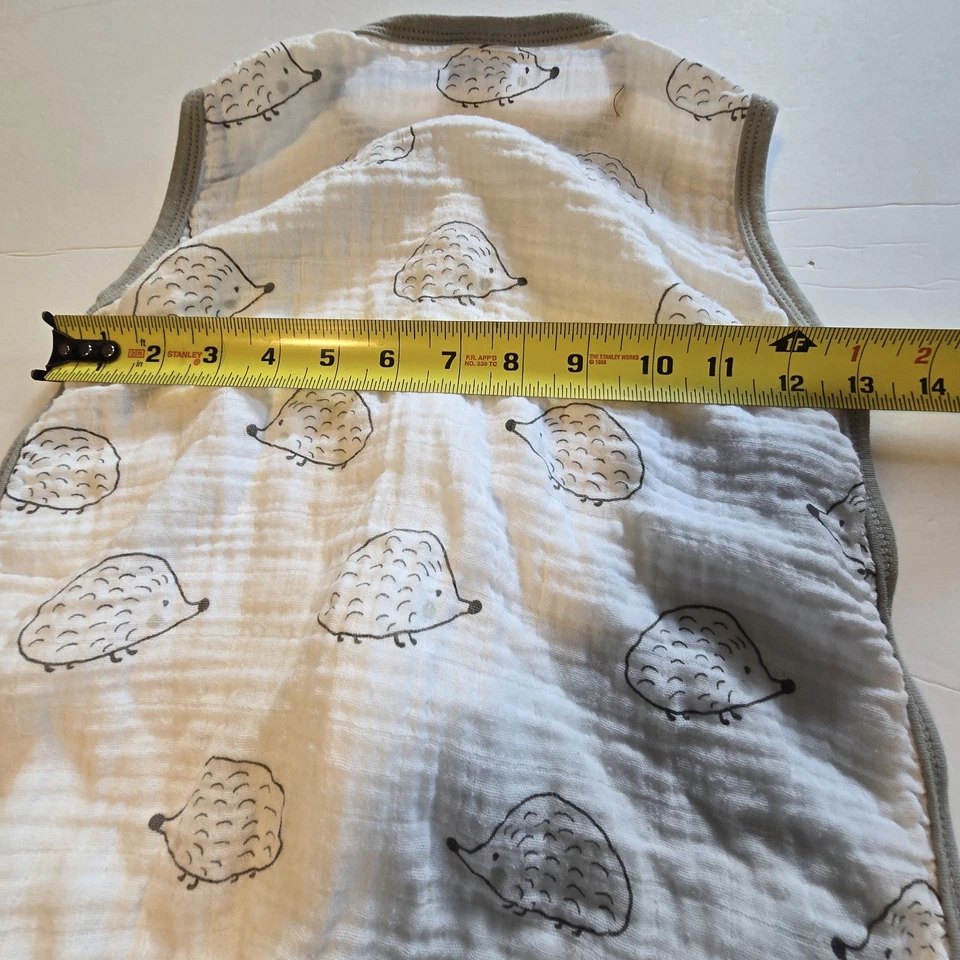 Saco de dormir para bebé Swaddle Designs muselina zzzipme gris erizo 12-18 meses algodón Foto 2 de 4