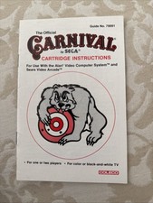 Carnival Atari 2600 MANUAL ONLY NO GAME Sega Coleco Guide No.  78091