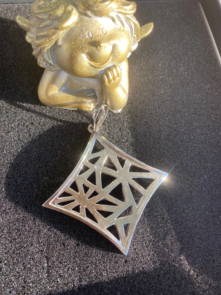 Schmuck Pierre Lang Rarität  Anhänger XXL silber glitzert funkelt Luxus Edel   - Bild 2 von 4