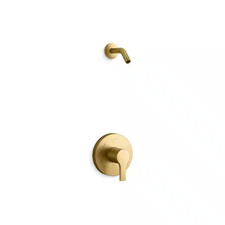 KOHLER Elate 1-Handle Wall Mount Shower Trim Kit In Vibrant Brushed Modern Brass