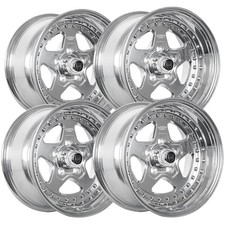 Set Of 4 Centerline Telstar 2.0 15x8 5x4.75 0mm Polished Wheels Rims