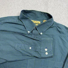 Roundtree & Yorke Gold Label Shirt Mens Large Perfect Performance Green Poplin
