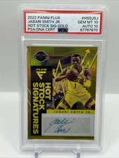 2022 Panini Flux Jabari Smith Jr Hot Stock Auto Gold /10 PSA 10