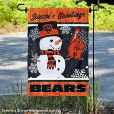 Chicago Bears Holiday Winter Snow Official Garden Yard Banner Flag
