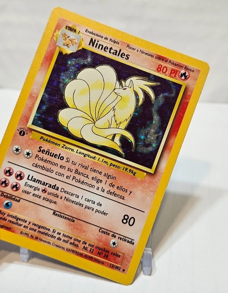 Ninetales 12/102 Holo Rare 1st Edition Base Set SPANISH Pokemon 7332 - Image 4 of 4