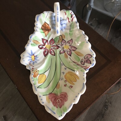 Blue Ridge Southern Potteries USA SUMMERTIME Leaf Celery Relish Trinket Dish