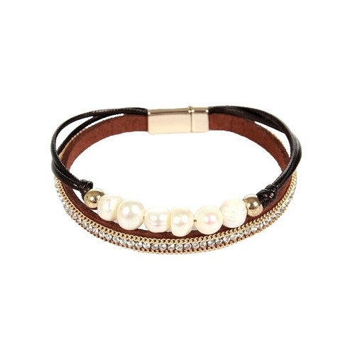Crystal-Embellished Snake-Print Bracelet in Brown Brown Leatherette Rhinestone Snake Bracelet | eBay main image 2