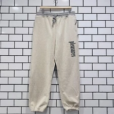 PLEASURES LOGIC REVERSE TERRY SWEATPANTS GREY