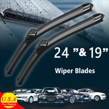 24"& 19" Windshield Wiper Blades OEM Quality Beam Premium Hybrid silicone J-Hook