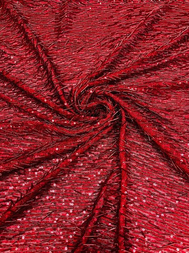 Vegas Beaded Sequin Stretch Mesh Fabric (By The Yard) - Picture 26 of 26