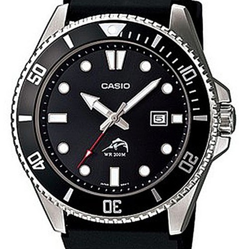 Casio MDV-106-1AV New Original 200M Duro Analog Mens Watch Black MDV