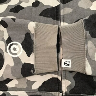 NFS limited BAPE camo shark full zip hoodie Gray A Bathing Ape