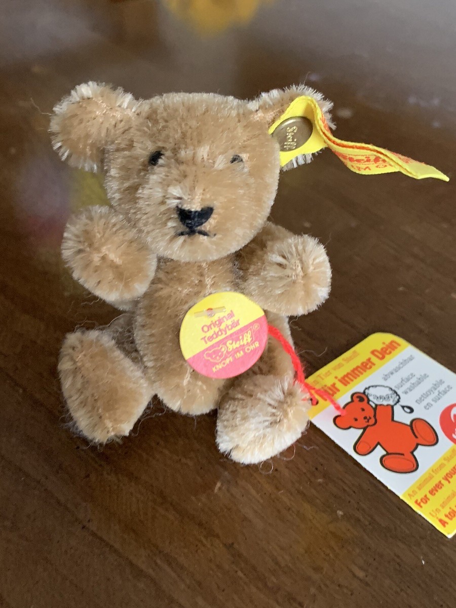 STEIFF Brown TEDDYBEAR BUTTON IN EAR Fully TAGGED 0213/10 4” New