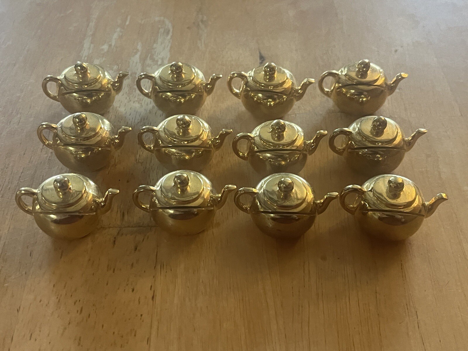 Vintage Solid Brass Teapot Place Card Holders Set of 12 eBay