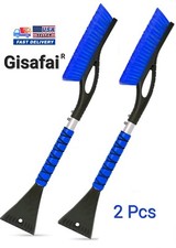 Gisafai 2 Pcs 27' Snow Brush and Detachable Ice Scraper with Ergonomic Foam Grip
