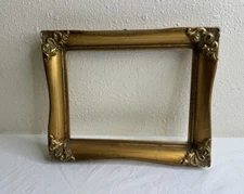 Vintage Gold Gilt Painted Wood Frame Shell Baroque Rococo Tone Artwork Photo