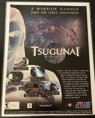 Tsugunai: Atonement - Vintage 2001 Atlus PS2 JRPG Gaming Print Ad / Wall Art
