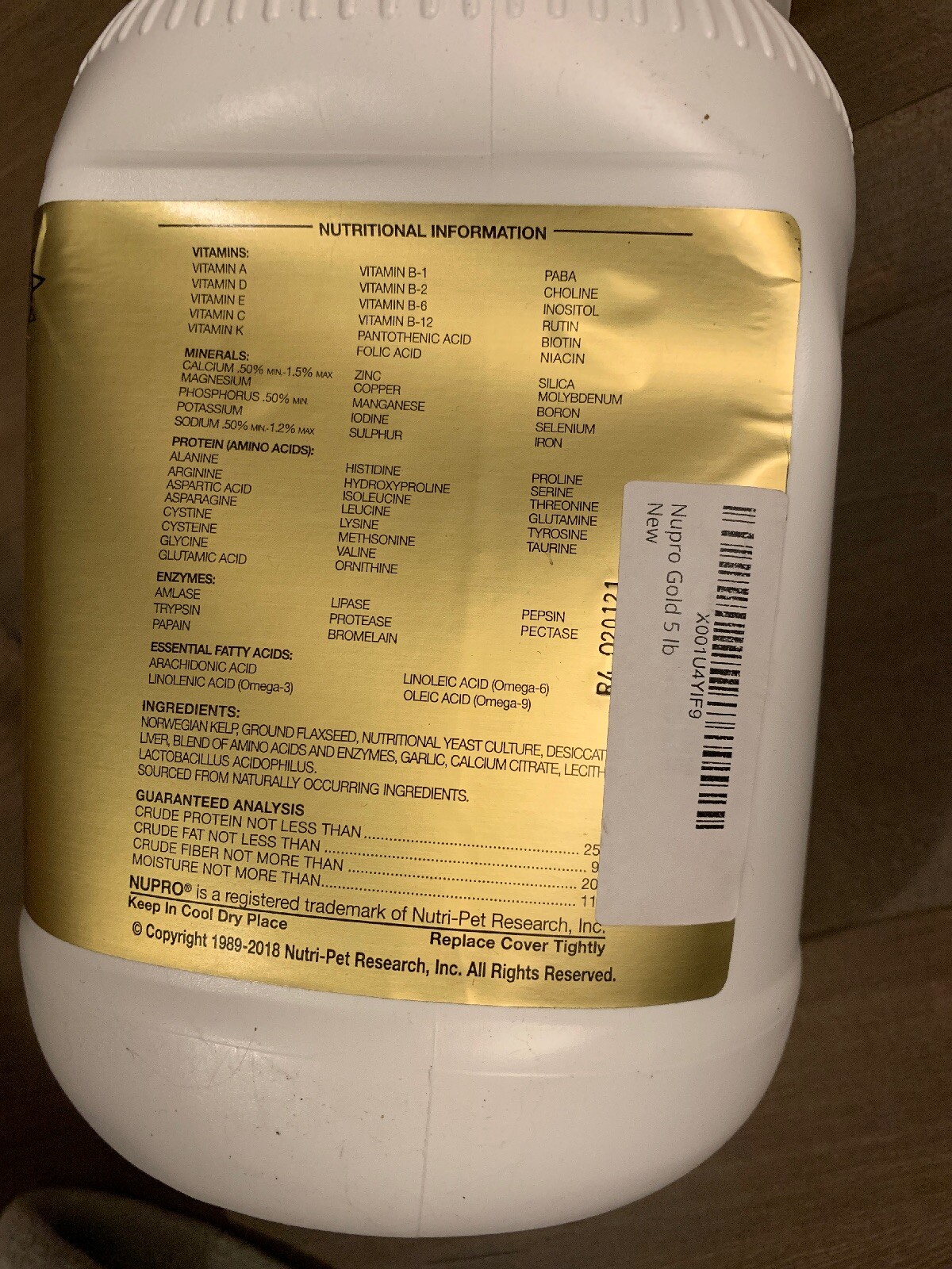 nupro all natural dog supplement gold