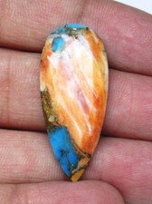 Spiny Oyster Copper Turquoise Pear Cabochon 19.35 ct Loose Gemstone J 3546