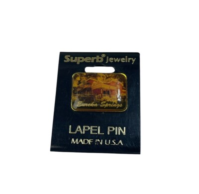 Vintage Eureka Springs Souvenir 1  Lapel Pin Made In USA