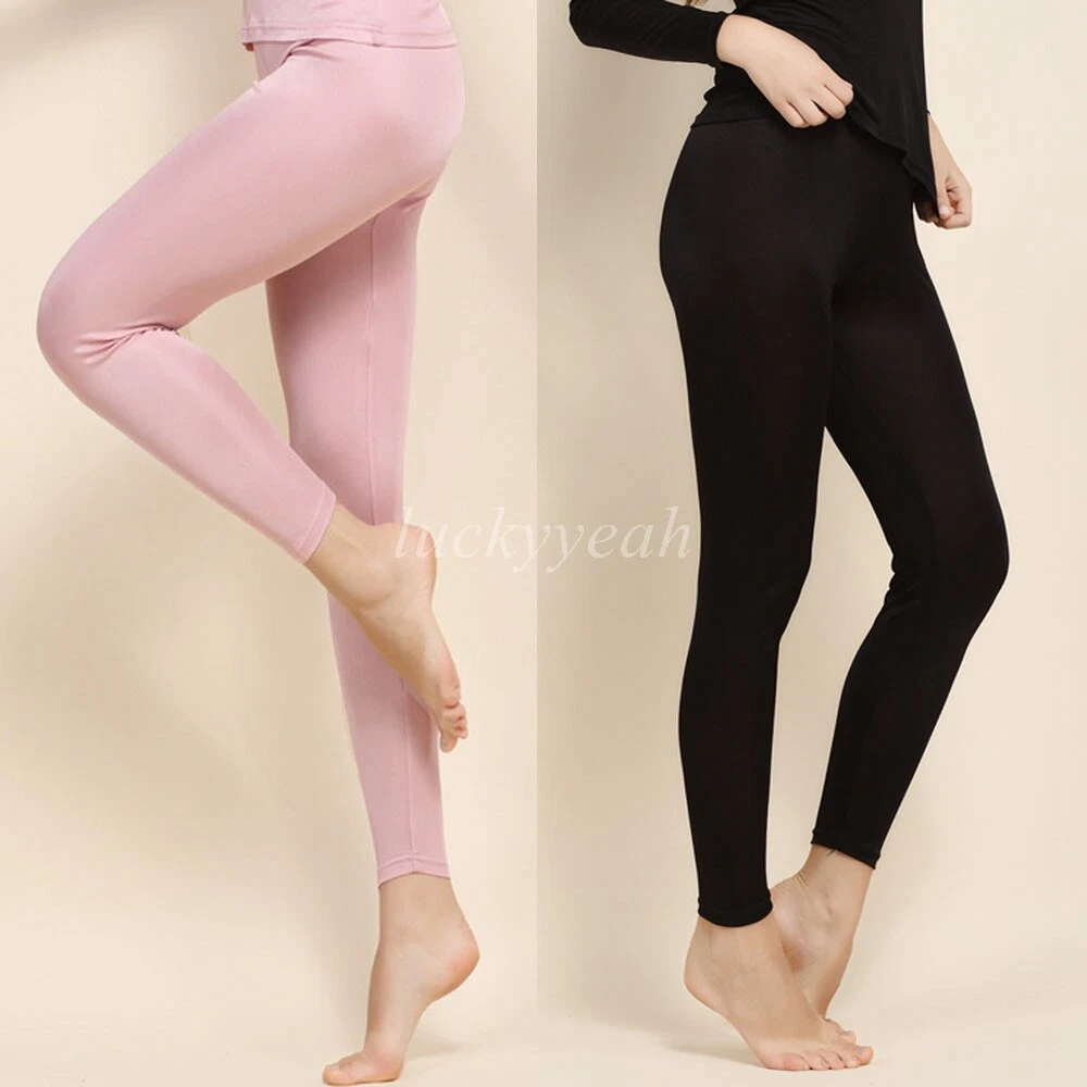 Lady Mulberry Silk Thermal Long Johns Base Layer Thermal Leggings Stretchy  Pants