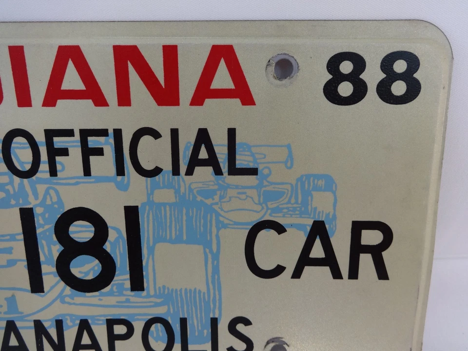 1988 Indianapolis 500 Pace Car License Plate Rick Mears Oldsmobile - Image 4 of 4
