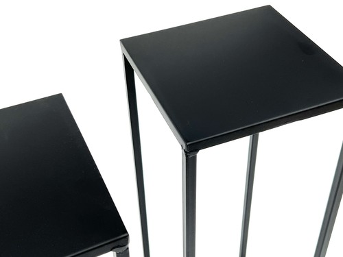 2X Supporto Per Piante In Metallo Nero 50 Cm Tavolino 96315 S - Bild 5 von 7