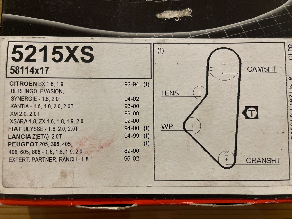 Timing Belt fits PEUGEOT 205 , Mk2, Mk2 Gti 1.6 1.9 92 to 98 Gates